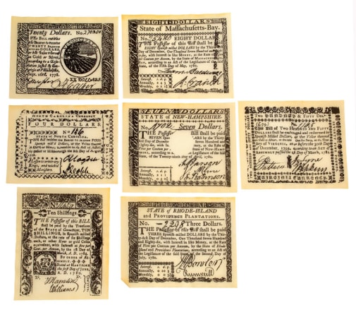 Colonial Banknote Set B Historical Document