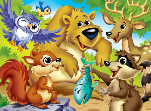 Google Eyes Puzzle - Woodland Animals (48 piece puzzle)