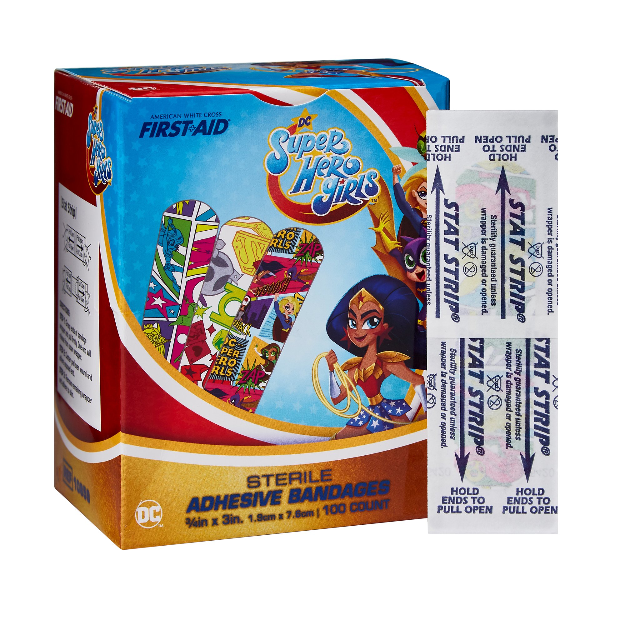American White Cross First Aid DC Super Hero Girls Kid Design Adhesive Strips MK 1018040