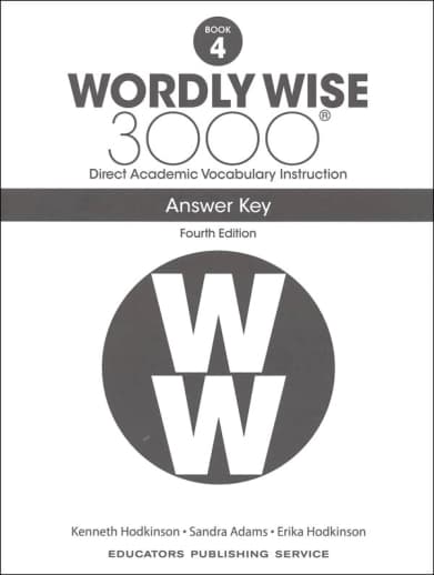 Wordly Wise 3000 Book 4 Answer Key, 4th Edition
