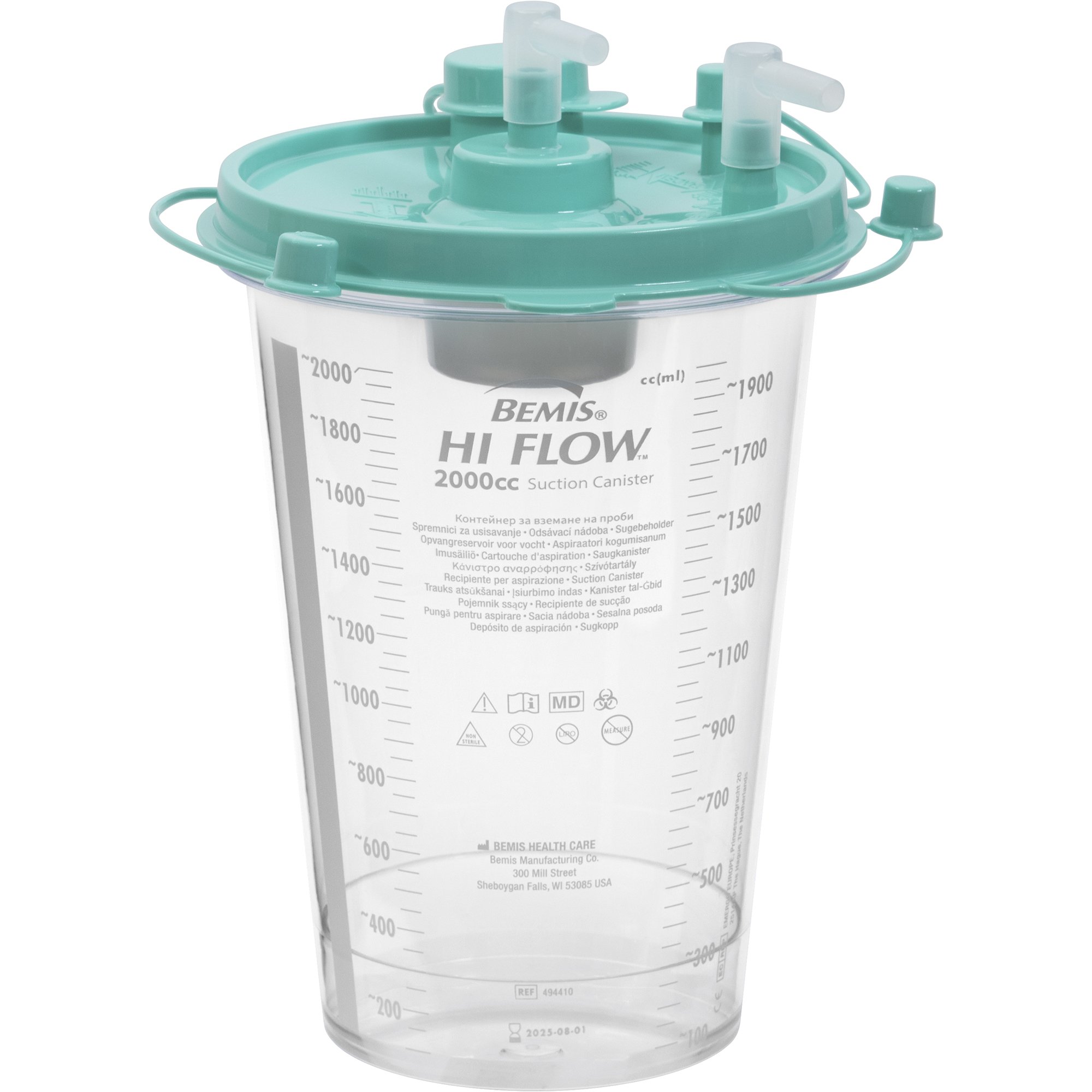 Hi-Flow Rigid Suction Canister for use with Bemis Quick-Drain Systems, 2000 mL MK 161357