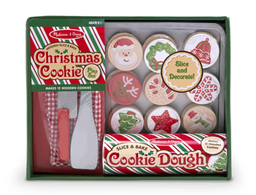 Melissa & Doug Wooden Slice & Bake Christmas Cookie Play Set