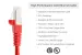 Cat6 Shielded Ethernet Patch Cable, Half-moon Boot, 15 ft, Red