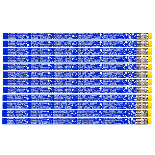 States & Capitals Pencils (Dozen)