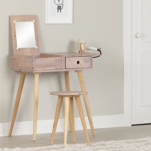 Sweedi - Solid Wood Vanity Table with Stool Set Sweedi - Solid Wood Vanity Table with Stool Set