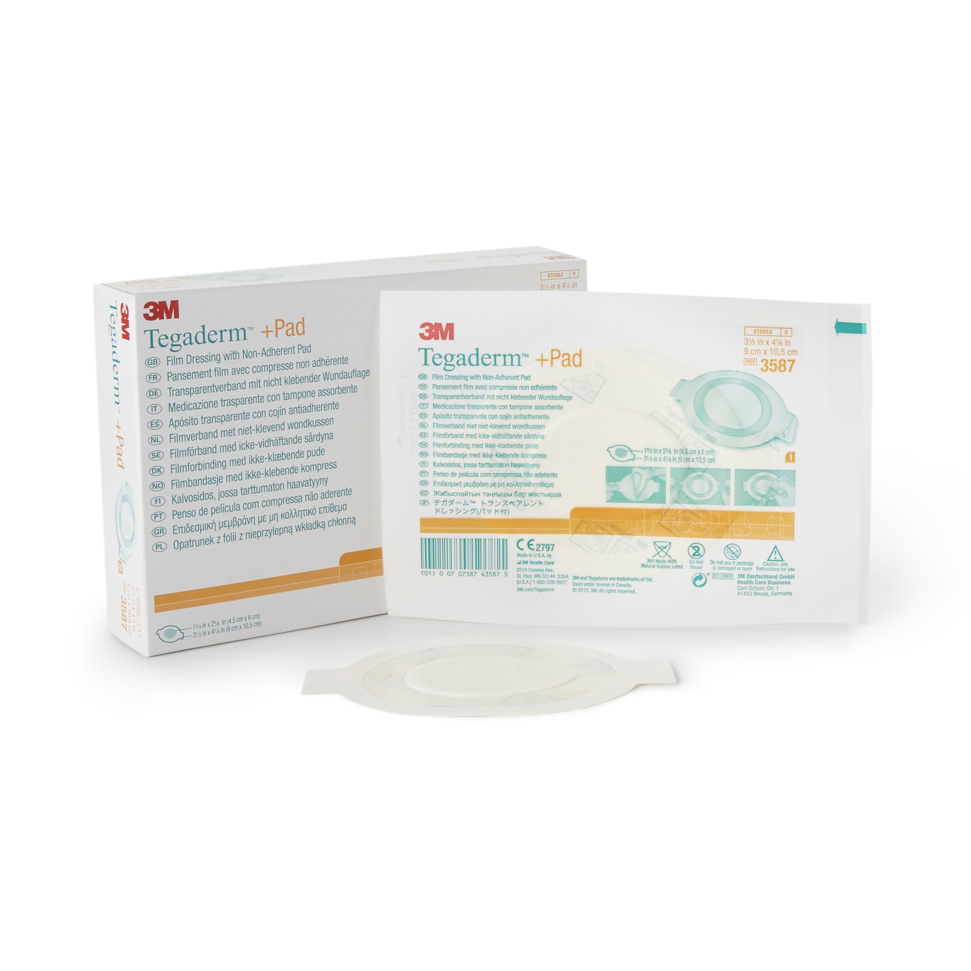 3M Tegaderm Transparent Film Dressing with Pad, 3.5 x 4 Inch MK 318722