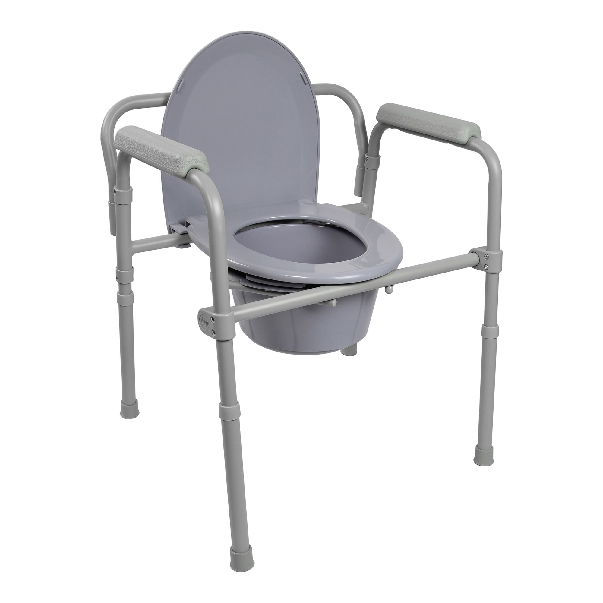 McKesson Folding Fixed Arm Steel Commode Chair MK 1065228