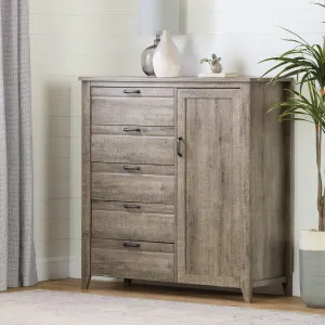 Commode 5 tiroirs avec porte