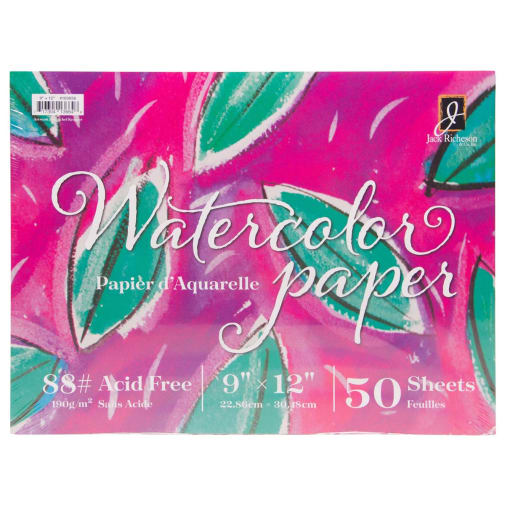 Watercolor Paper - 9"x12", 88 lb., 50 sheets