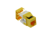 Cat6 RJ45 110 Type 180° Keystone Jack, Yellow