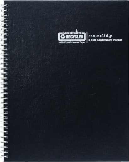 Black Monthly 2-Year Appointment Planner (January 2026 - December 2027)