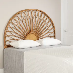 Rattan Wall-Mounted Headboard Delicate Flower