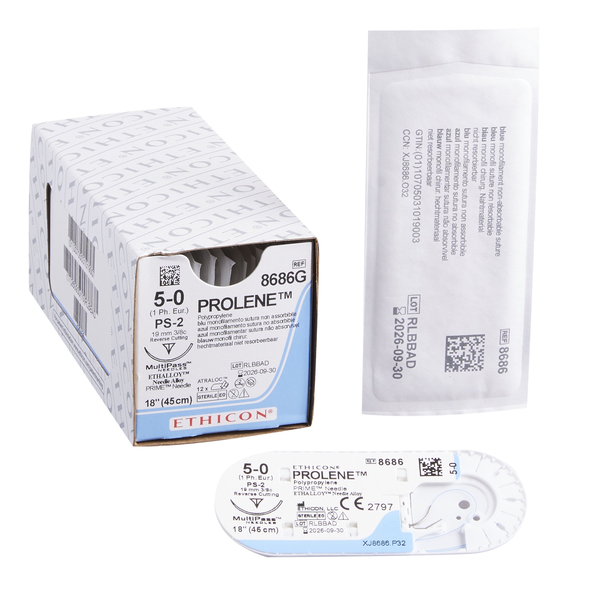 Prolene Suture with Needle, Size 5-0 MK 3271