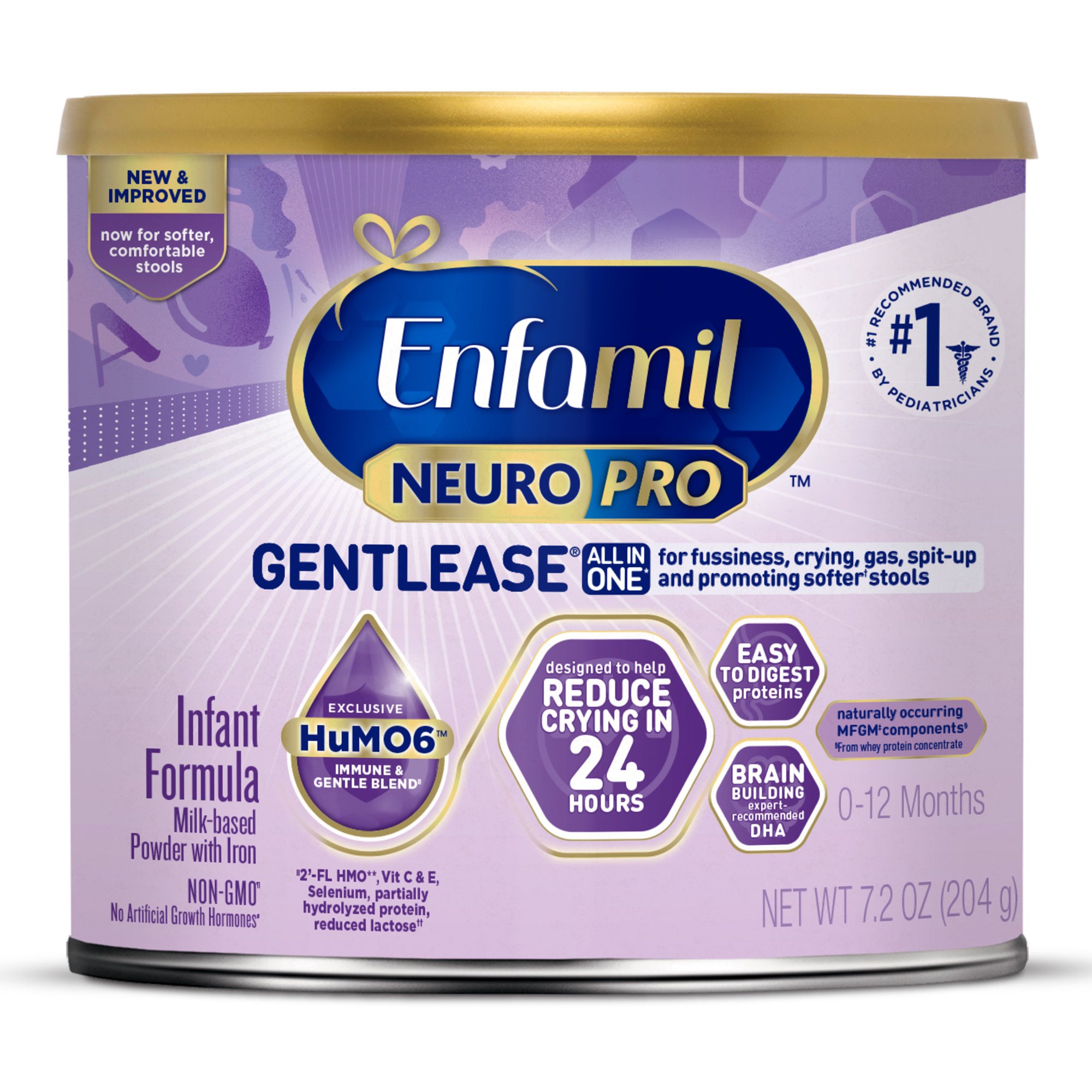 Infant Formula Enfamil NeuroPro Gentlease Unflavored 7.2 oz. Can Powder Milk-Based Crying / Spitup MK 1241127