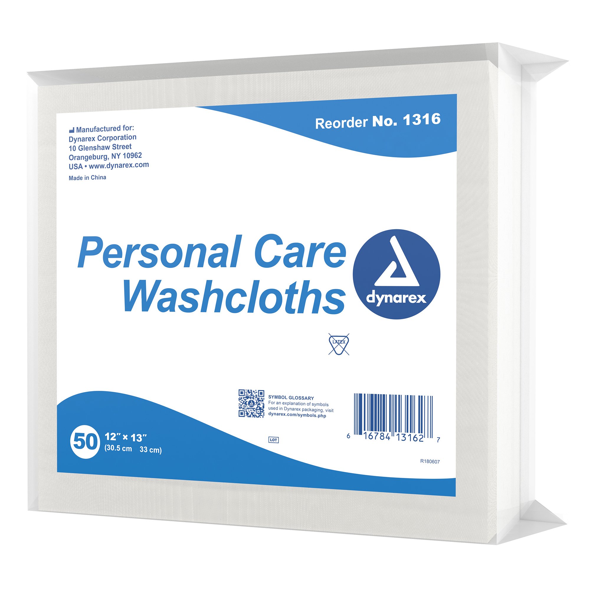 dynarex Personal Care Washcloth, Disposable, 12 x 13 Inch MK 826636