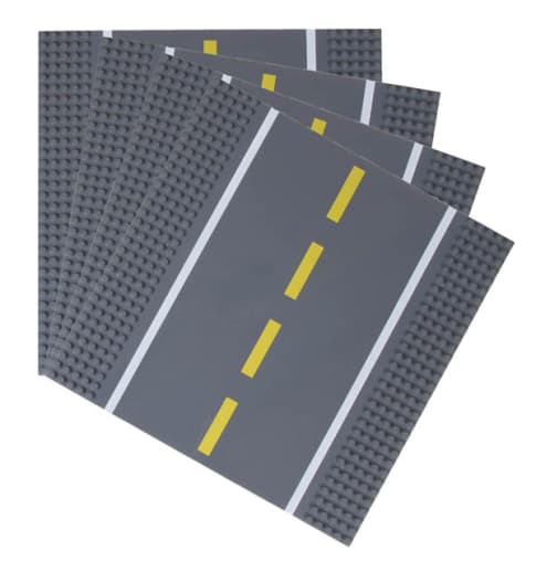 Stackable Road Baseplates - 4 Straight