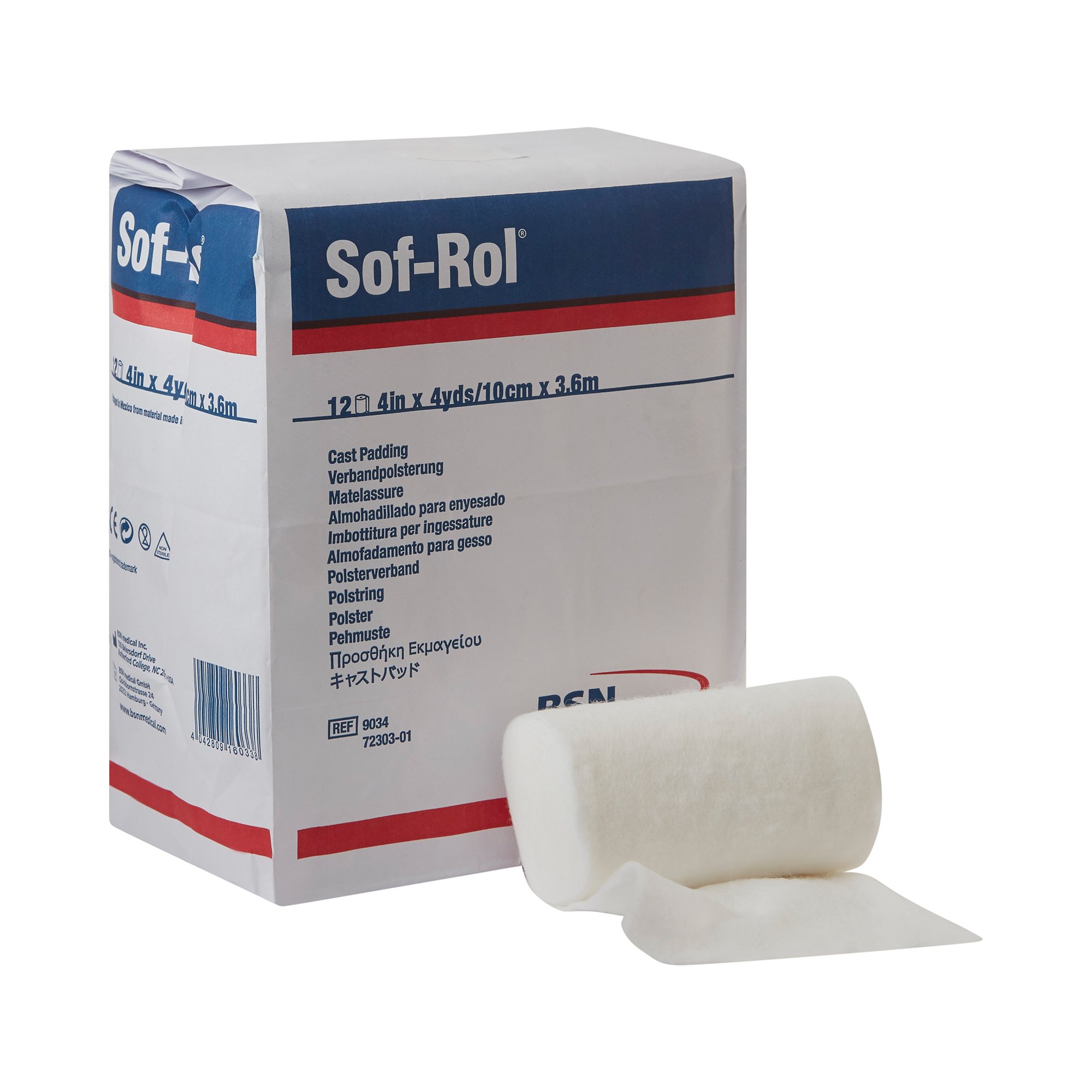 Sof-Rol White Rayon Undercast Cast Padding, 4 Inch x 4 Yard MK 4891