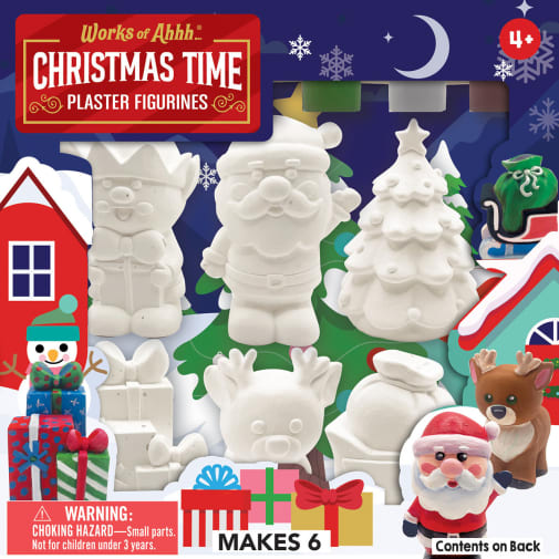Christmas Time  6-Pack Plaster Figures Paint Kit