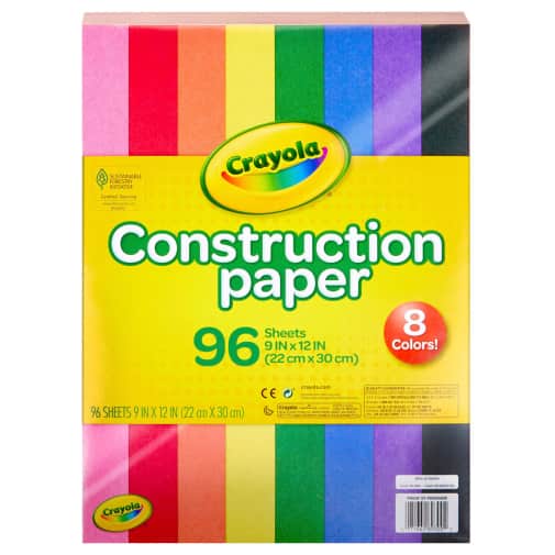 Crayola Construction Paper - 8 Colors/96 count