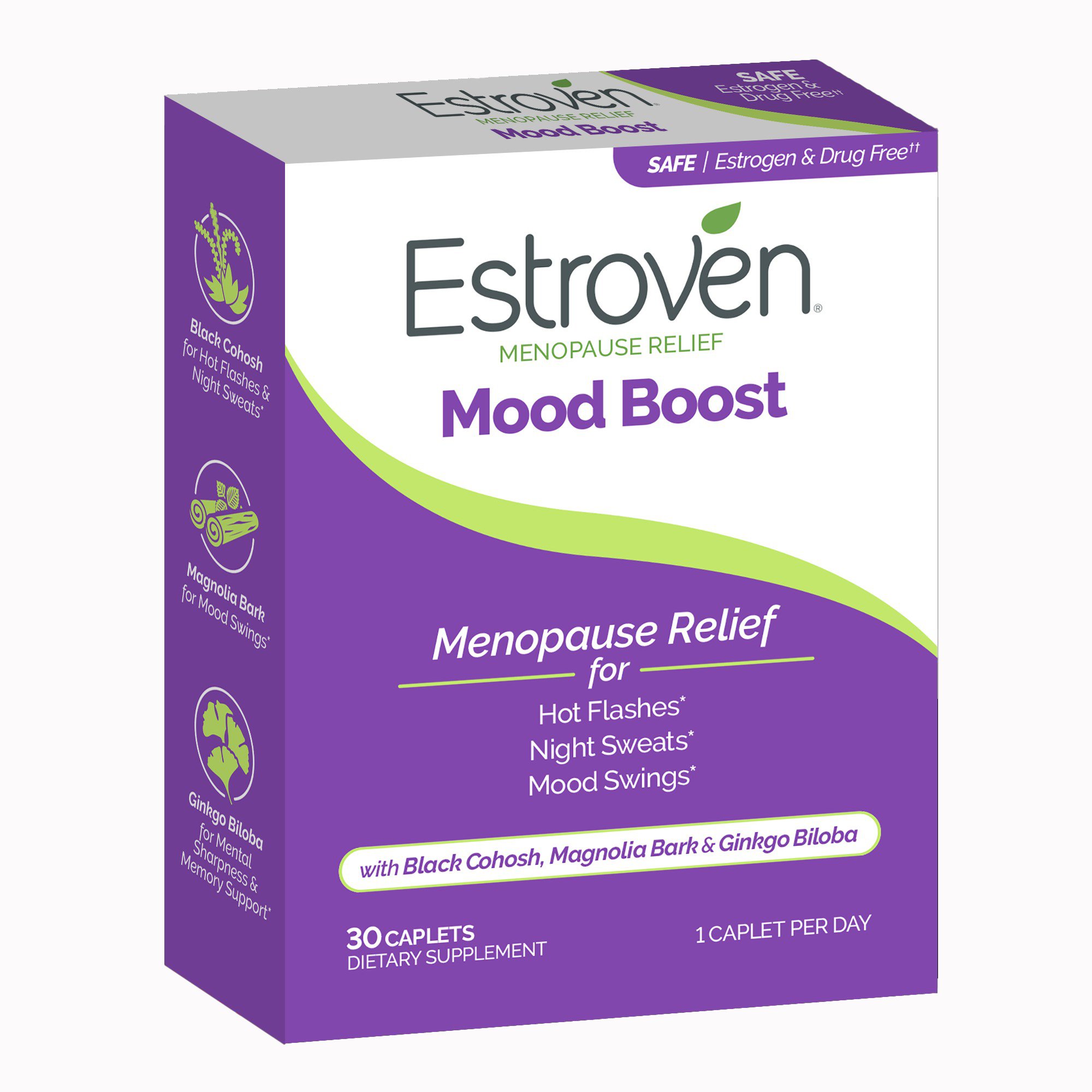 Estroven Once Daily Menopause Relief Mood Boost Caplets MK 1268968