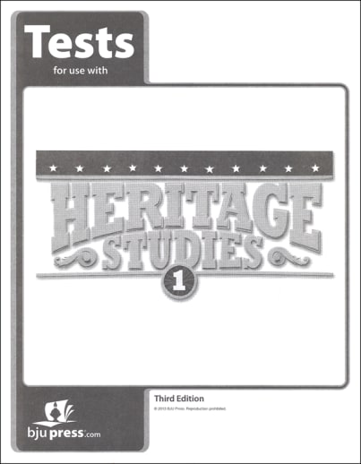BJU Press Heritage Studies 1 Tests 3rd Edition