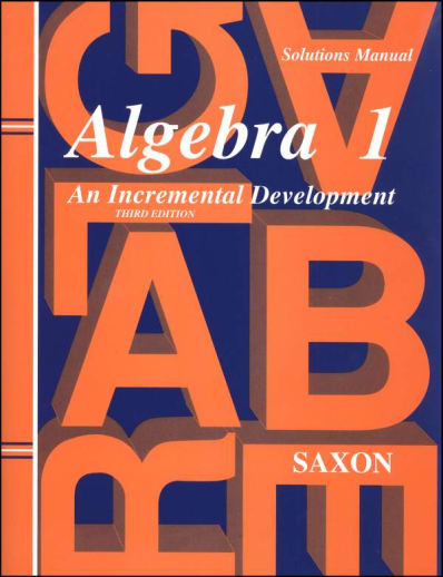 Saxon Algebra 1 Solution Manual 3rd Edition