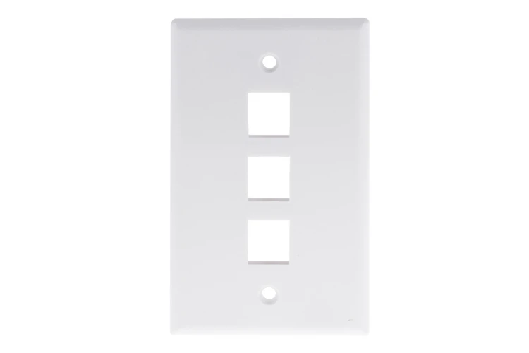 Keystone Wall Plate, 3 Port, White