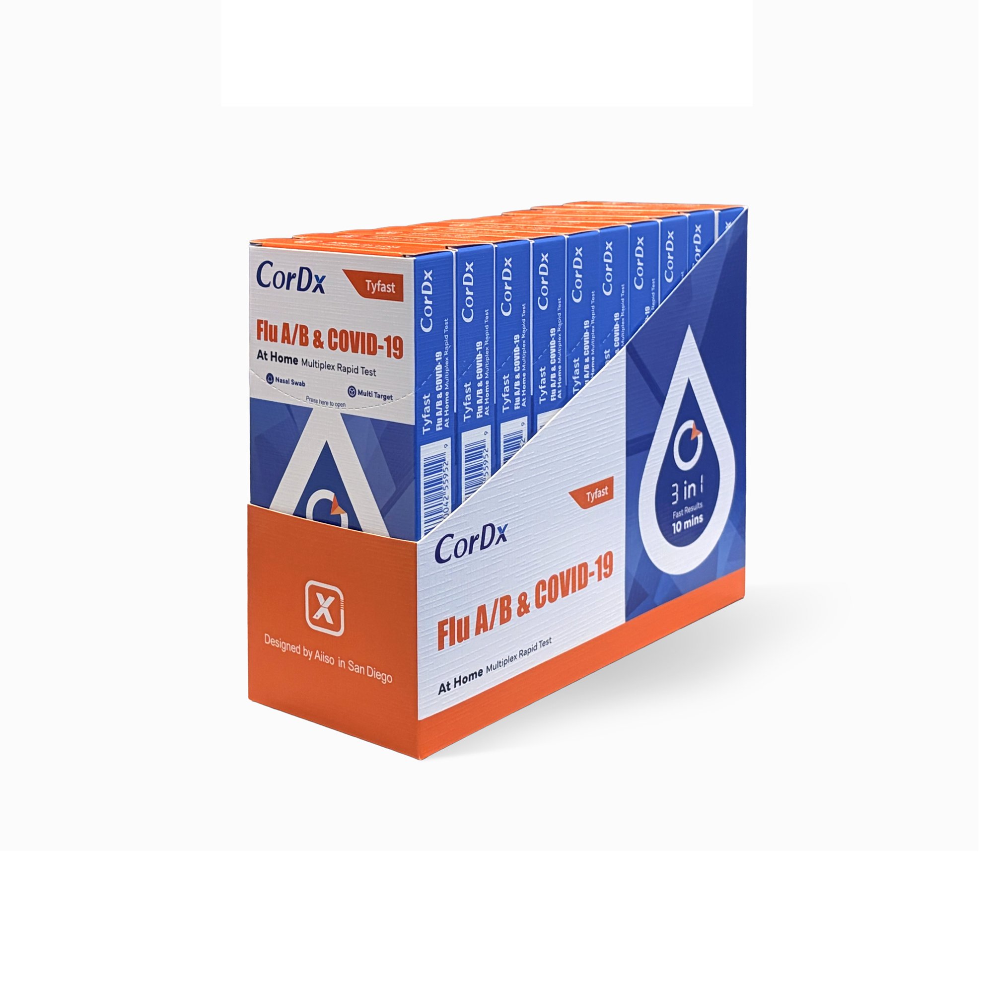 Respiratory Test Kit Tyfast Flu A/B & COVID-19 At Home Multiplex Rapid Test 1 Test per Kit MK 1257160