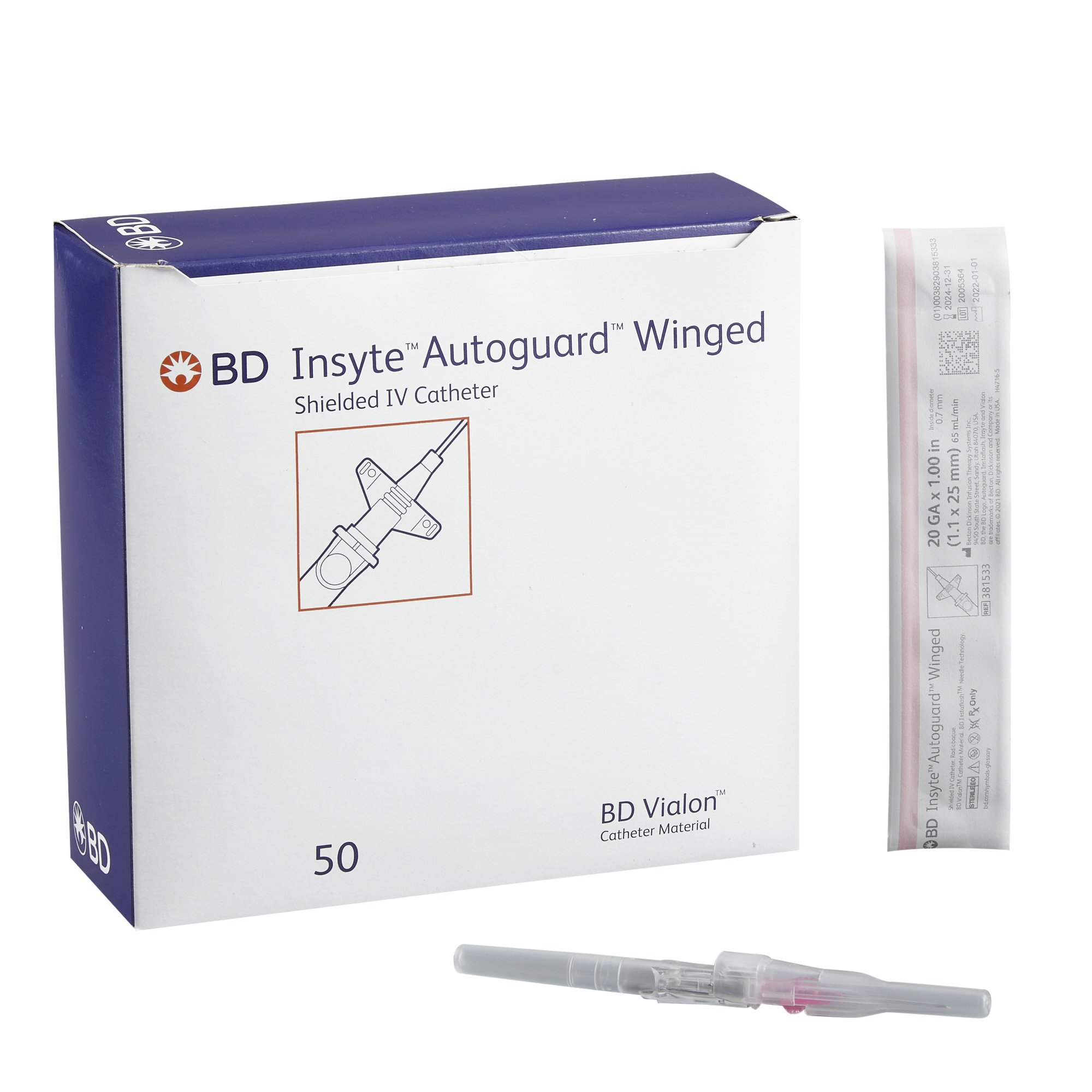 Insyte Autoguard Peripheral IV Catheter, Winged Hub MK 345968