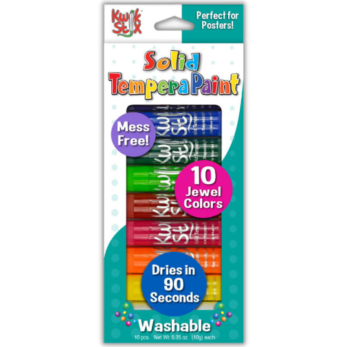 Kwik Stix Solid Tempera Paint - 10 Jewel Colors