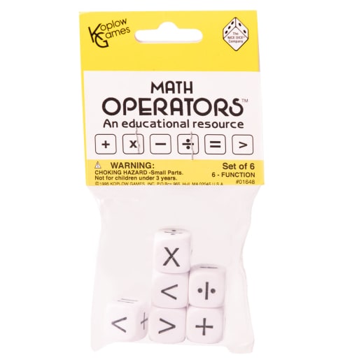 Math Operators Dice (set of 6)