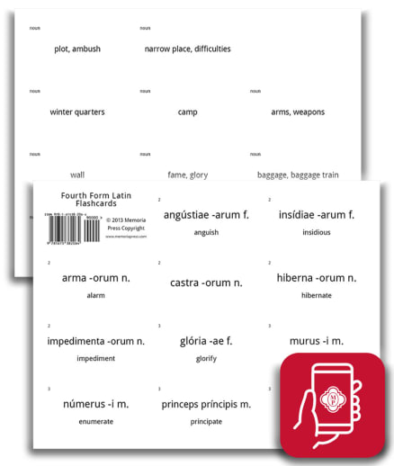 App Access: Memoria Press Fourth Form Latin Flashcards (2nd Edition)