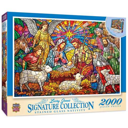 Stained Glass Nativity Jigsaw Puzzle (2000 Pieces)
