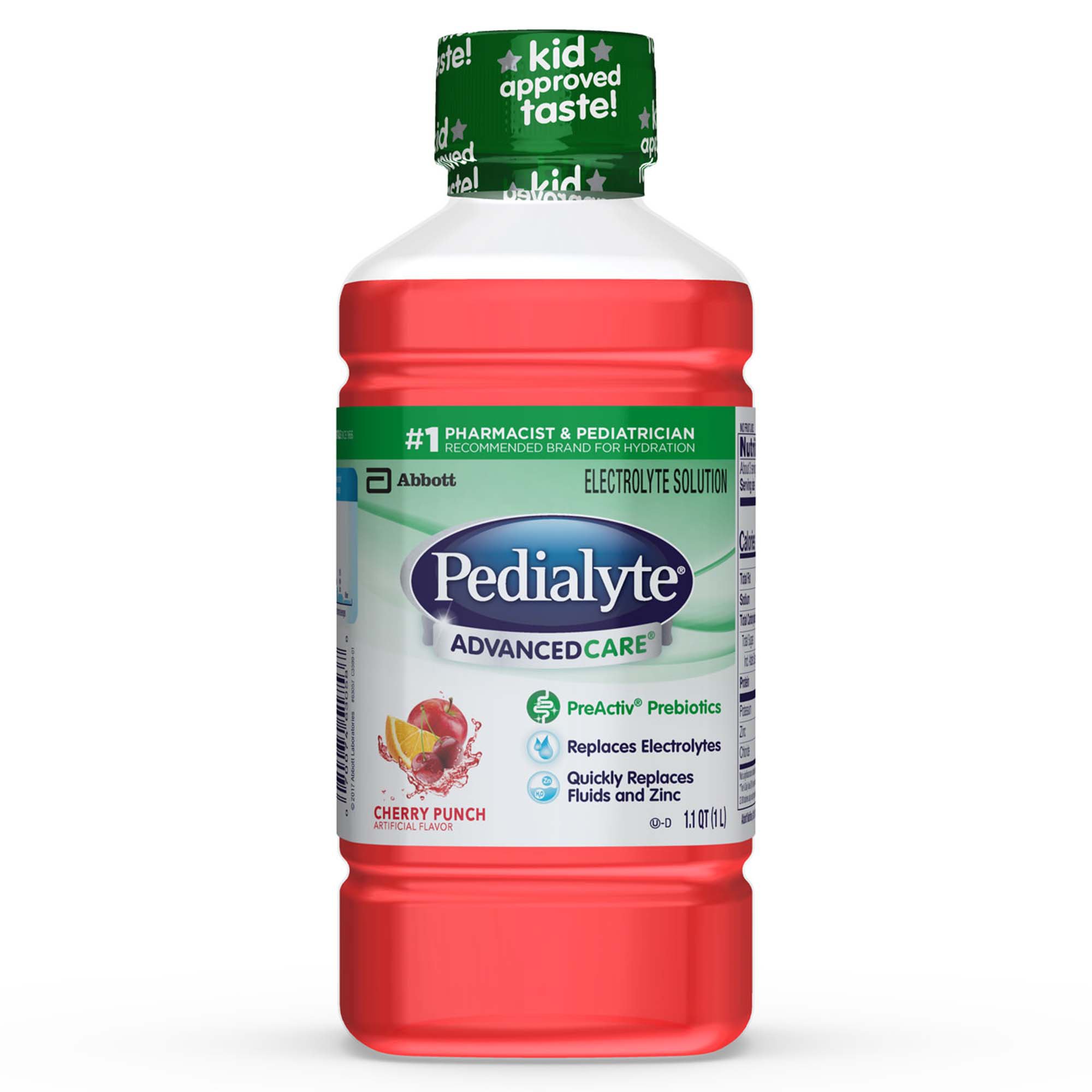Pedialyte AdvancedCare Cherry Punch Electrolyte Solution, 1 Liter Bottle MK 1028259