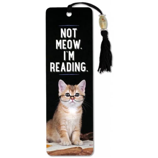 Not Meow. I'm Reading Beaded Bookmark