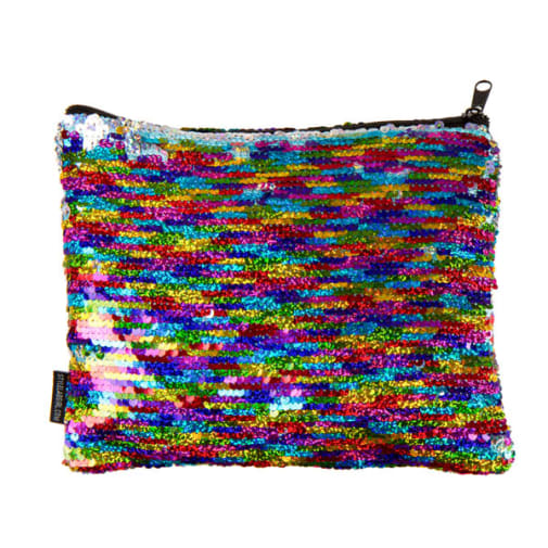 Rainbow / Silver Magic Sequin Zip Pouch