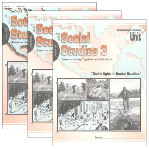 Christian Light Social Studies 301-306 LightUnit Answer Key Set Sunrise Edition