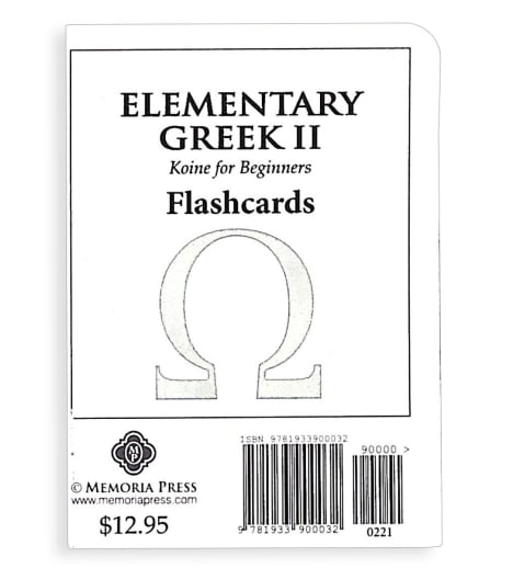 Memoria Press Elementary Greek 2: Koine for Beginners Flashcards