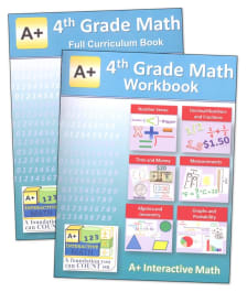A+ Interactive Math 4th Grade Full Curriculum Textbook & Workbook Bundle