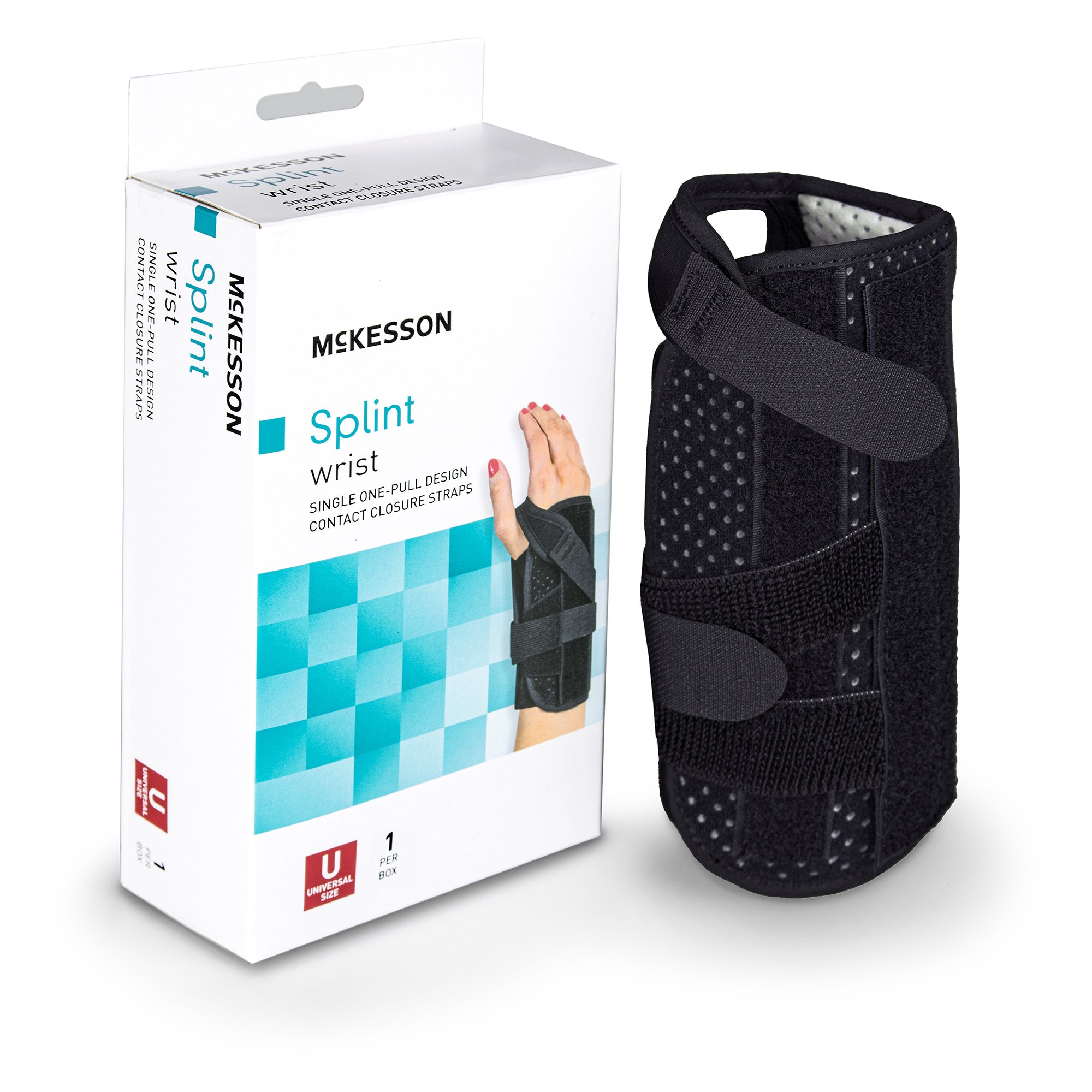 McKesson Right Wrist Splint with Single One-Pull Design, One Size Fits Most MK 1159161