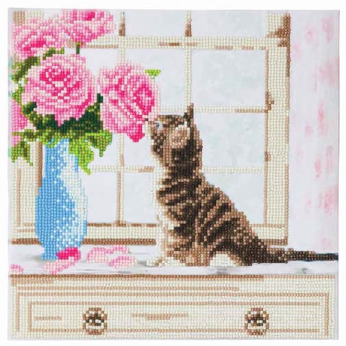 Crystal Art Medium Framed Kit - Cat