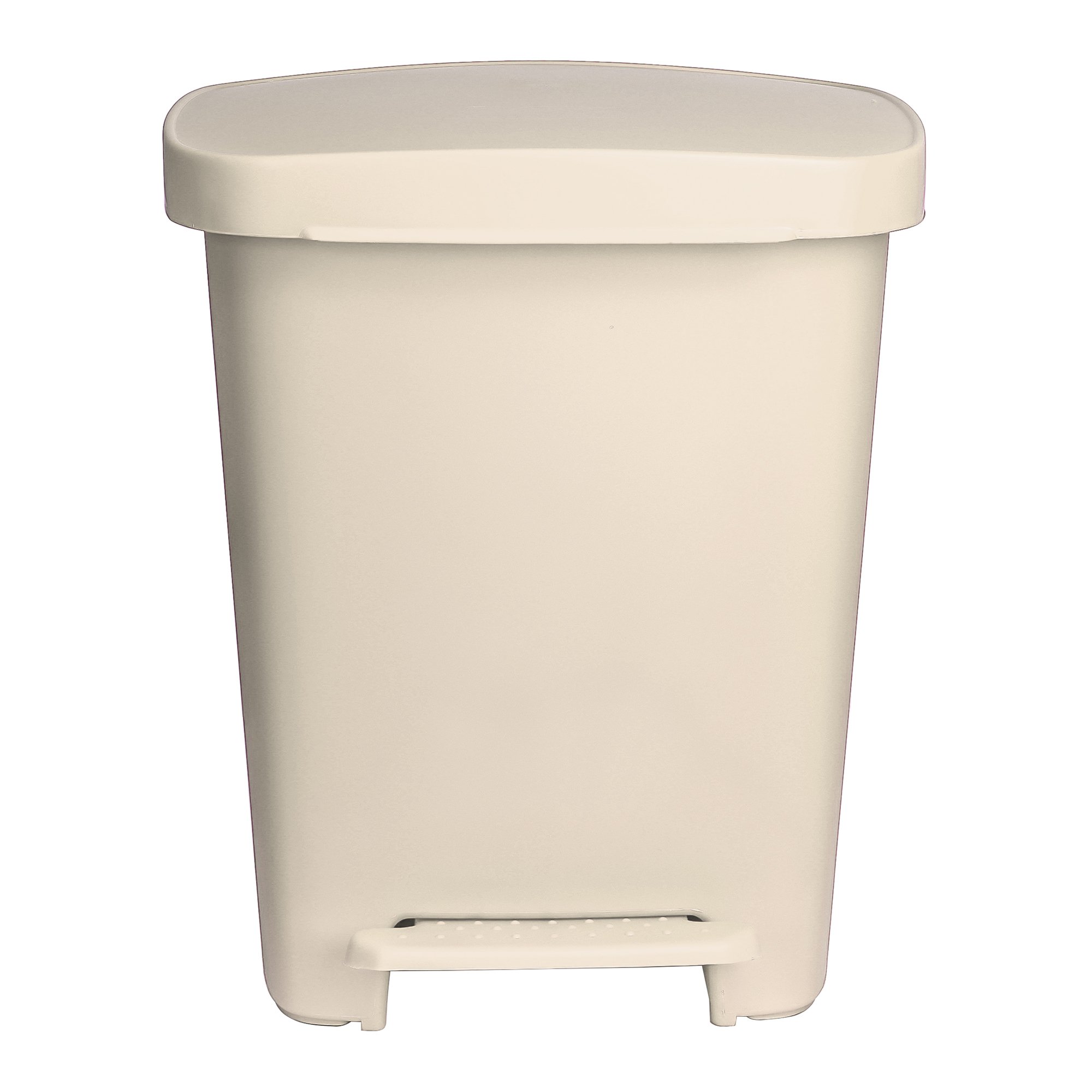 McKesson Waste Can with Step-On Pedal, Plastic, Beige, 15.16 x 14.37 x 18.9 Inch MK 1223711
