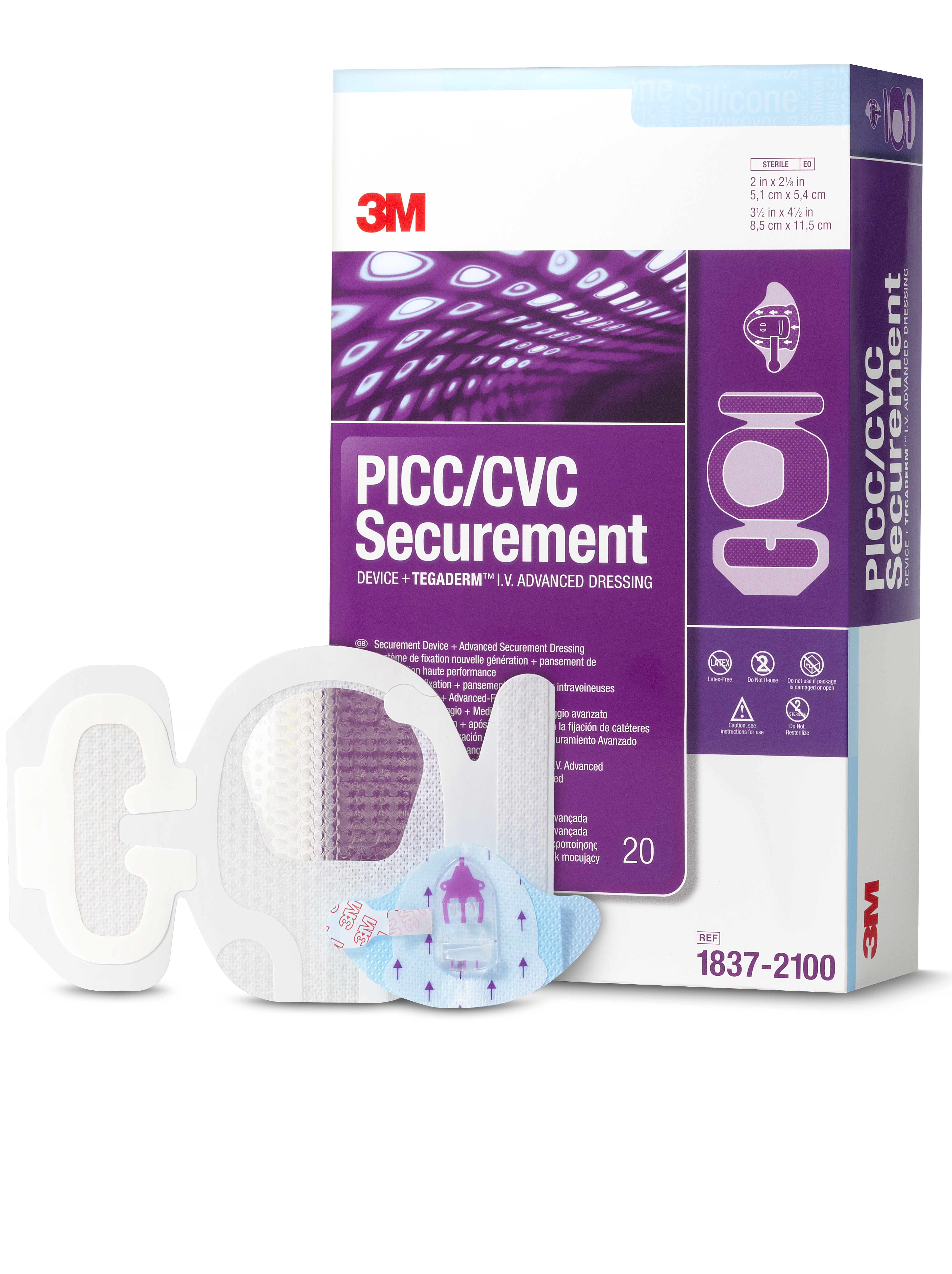 3M PICC / CVC Securement Device + Tegaderm IV Advanced Securement Dressing, 3 x 4 Inch MK 873606