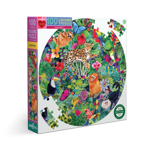eeboo Rainforest 100-piece Round Puzzle