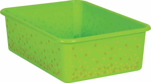 Lime Confetti Large Plastic Storage Bin