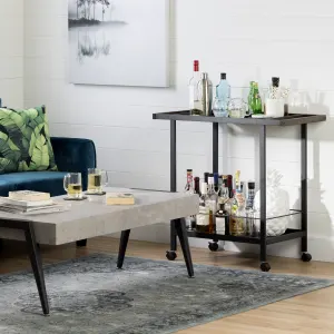 Metal Bar Cart on Wheels