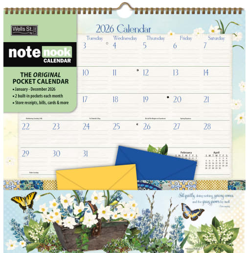 Botanical Gardens 2026 Note Nook Wall Calendar