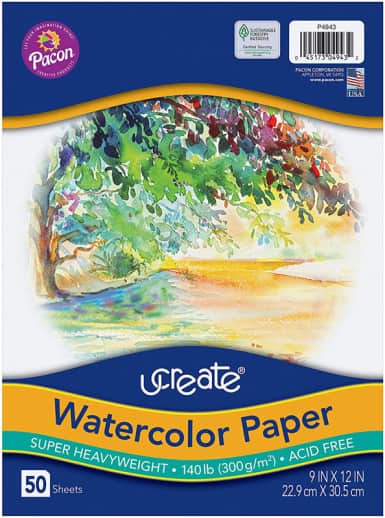 UCreate White Wtrclr Paper-140 lb(9x12)50shts