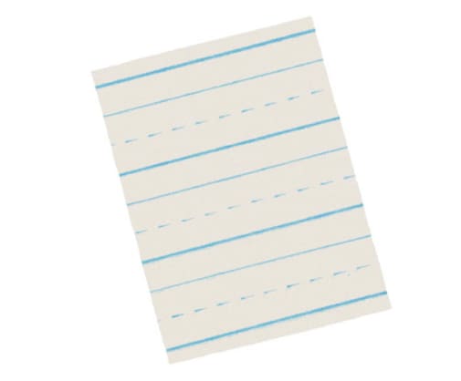 Zaner-Bloser Broken Midline Newsprint Paper Ream (3/8" Ruled Short) with Blue Baseline