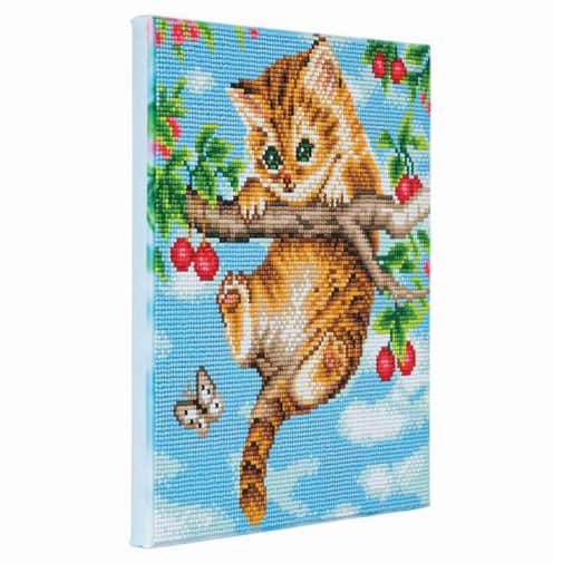 Crystal Art Medium Framed Kit - Cherry Kitten